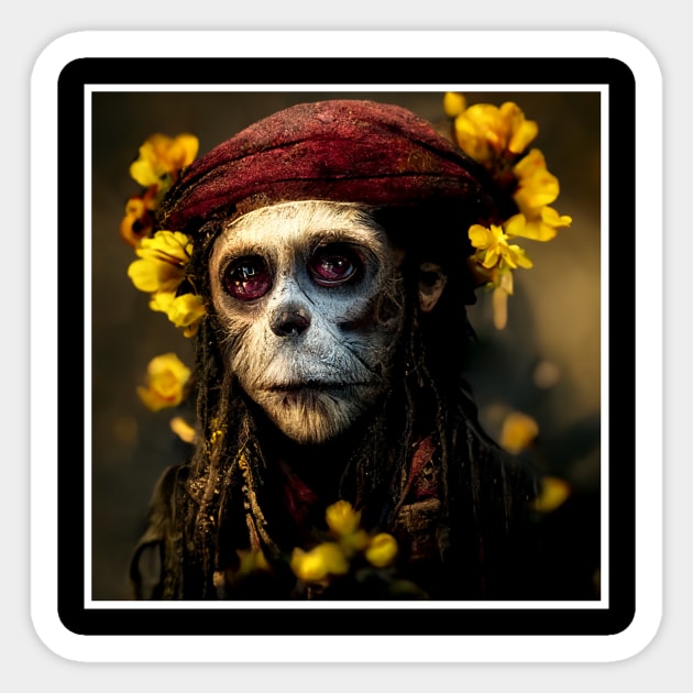 monkey as jack sparrow Sticker by ElArrogante